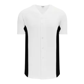 Athletic Knit (AK) BA1890Y-222 Youth White/Black Full Button Baseball Jersey