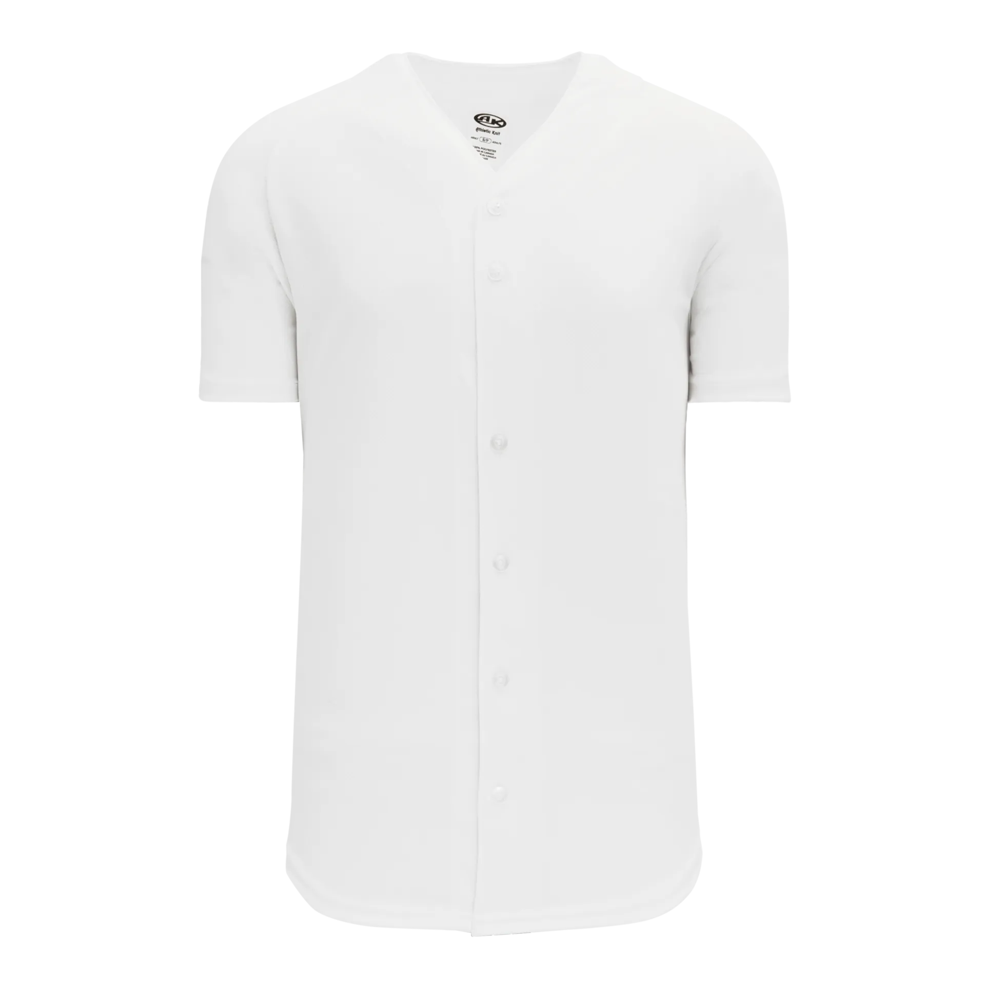 Athletic Knit (AK) BA5200L-000 Ladies White Full Button Baseball Jersey