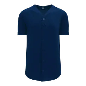 Athletic Knit (AK) BA5200L-004 Ladies Navy Full Button Baseball Jersey