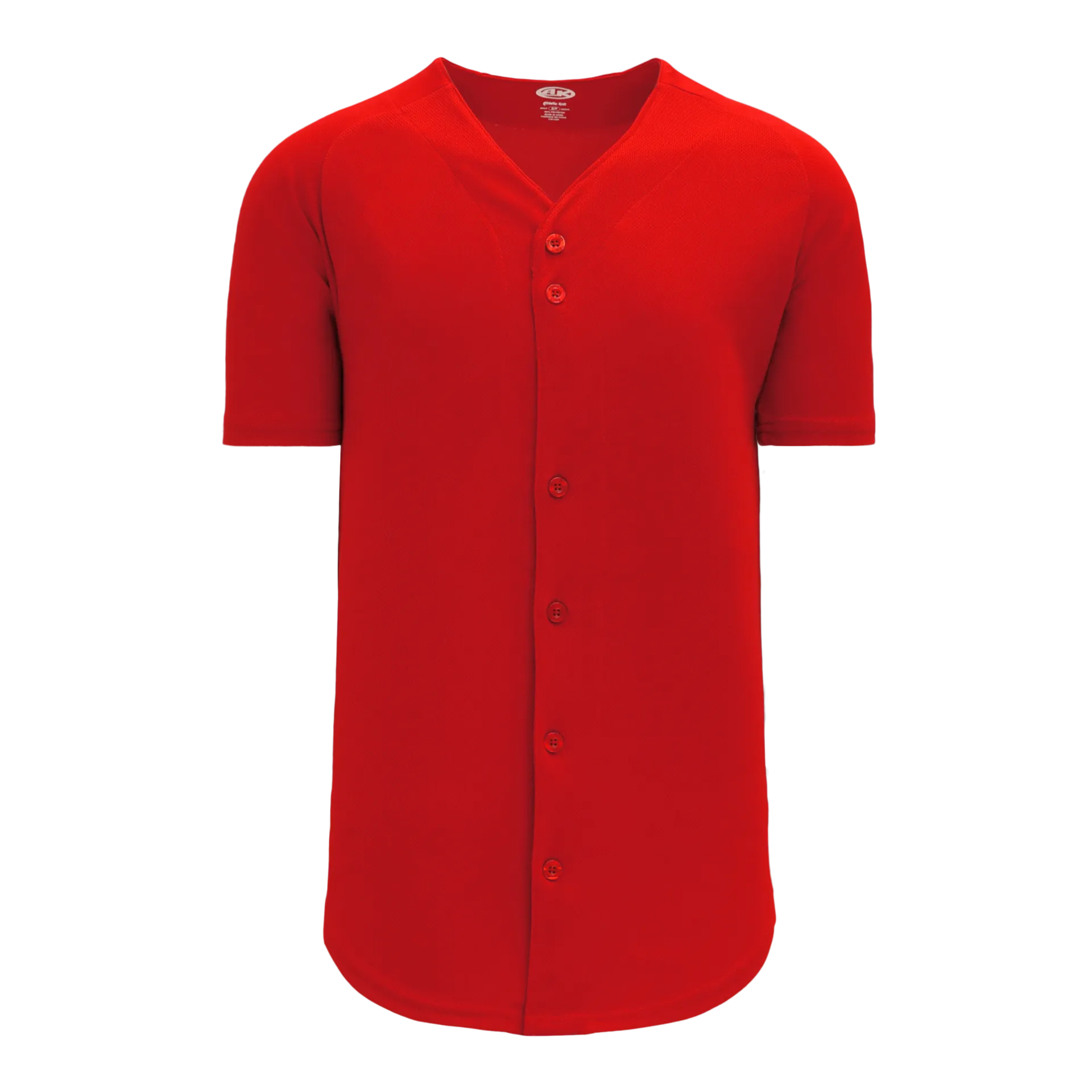 Athletic Knit (AK) BA5200L-005 Ladies Red Full Button Baseball Jersey