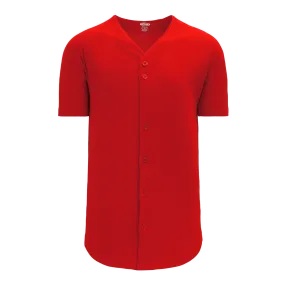 Athletic Knit (AK) BA5200L-005 Ladies Red Full Button Baseball Jersey
