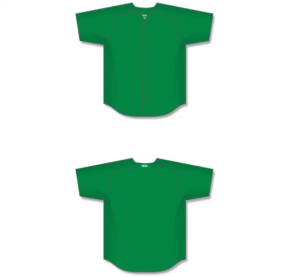 Athletic Knit (AK) BA5200L-007 Ladies Kelly Green Full Button Baseball Jersey