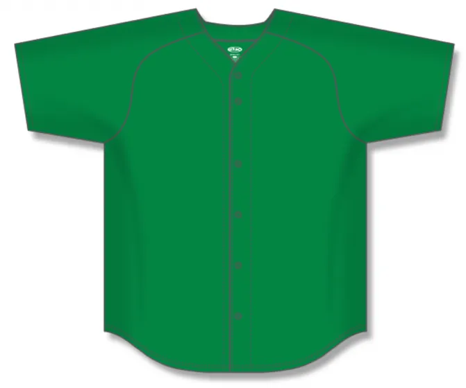 Athletic Knit (AK) BA5200L-007 Ladies Kelly Green Full Button Baseball Jersey