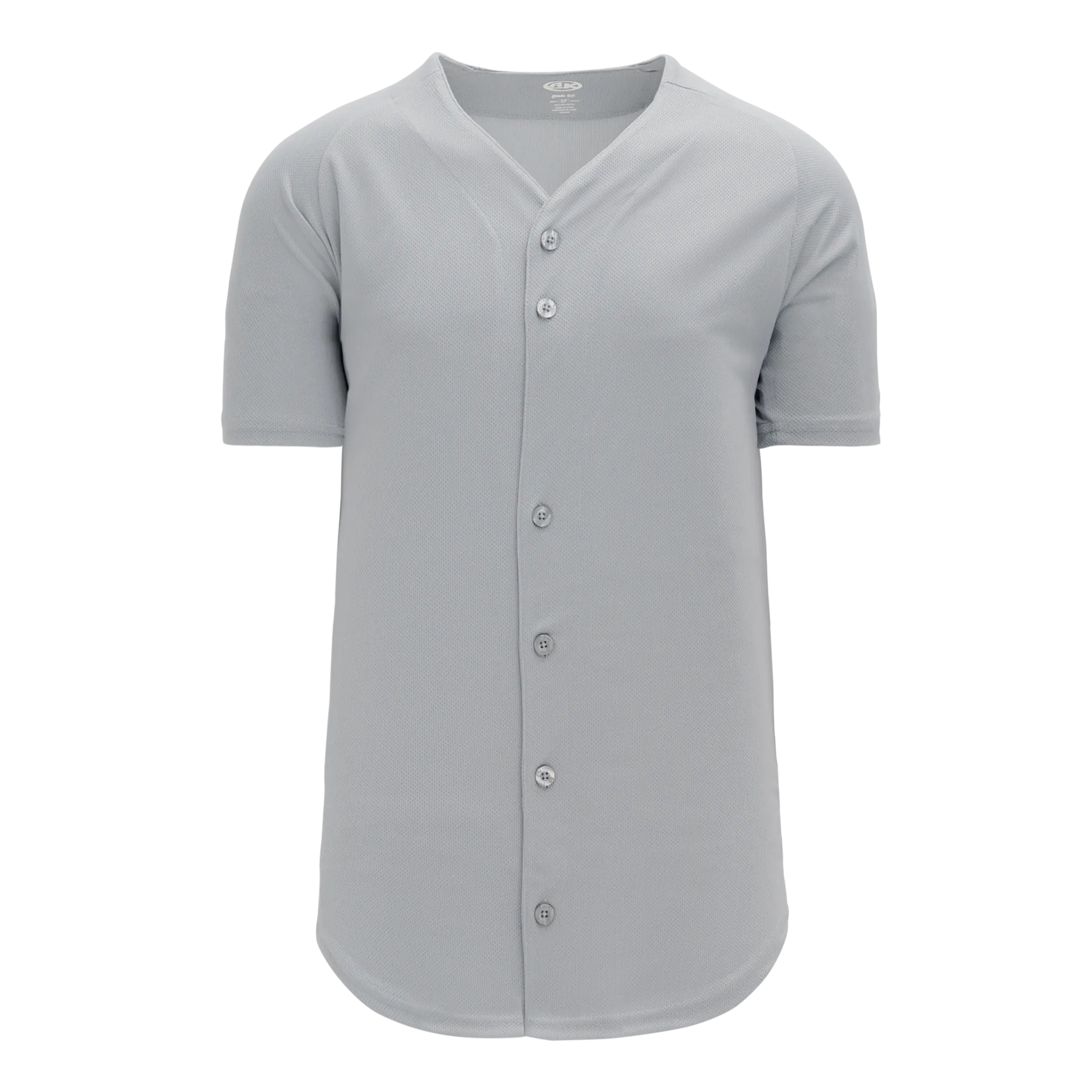 Athletic Knit (AK) BA5200L-012 Ladies Grey Full Button Baseball Jersey