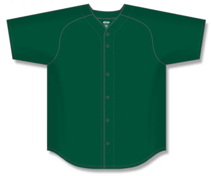 Athletic Knit (AK) BA5200L-029 Ladies Dark Green Full Button Baseball Jersey