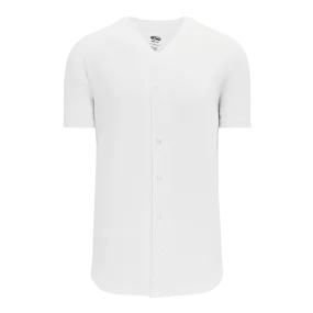 Athletic Knit (AK) BA5200M-000 Mens White Full Button Baseball Jersey