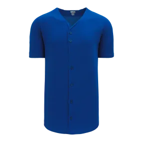 Athletic Knit (AK) BA5200M-002 Mens Royal Blue Full Button Baseball Jersey