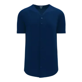 Athletic Knit (AK) BA5200M-004 Mens Navy Full Button Baseball Jersey