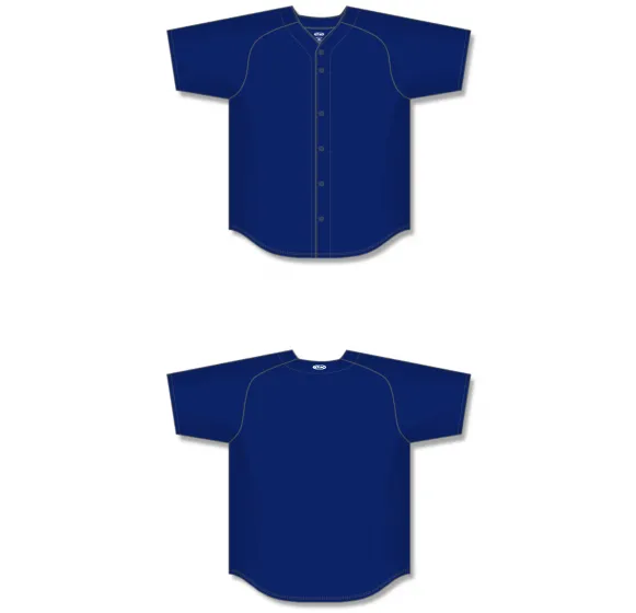 Athletic Knit (AK) BA5200M-004 Mens Navy Full Button Baseball Jersey