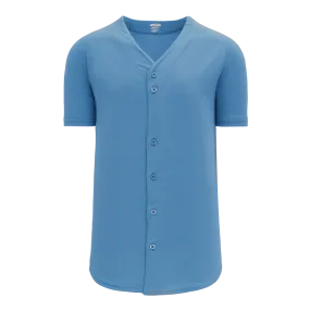 Athletic Knit (AK) BA5200M-018 Mens Sky Blue Full Button Baseball Jersey