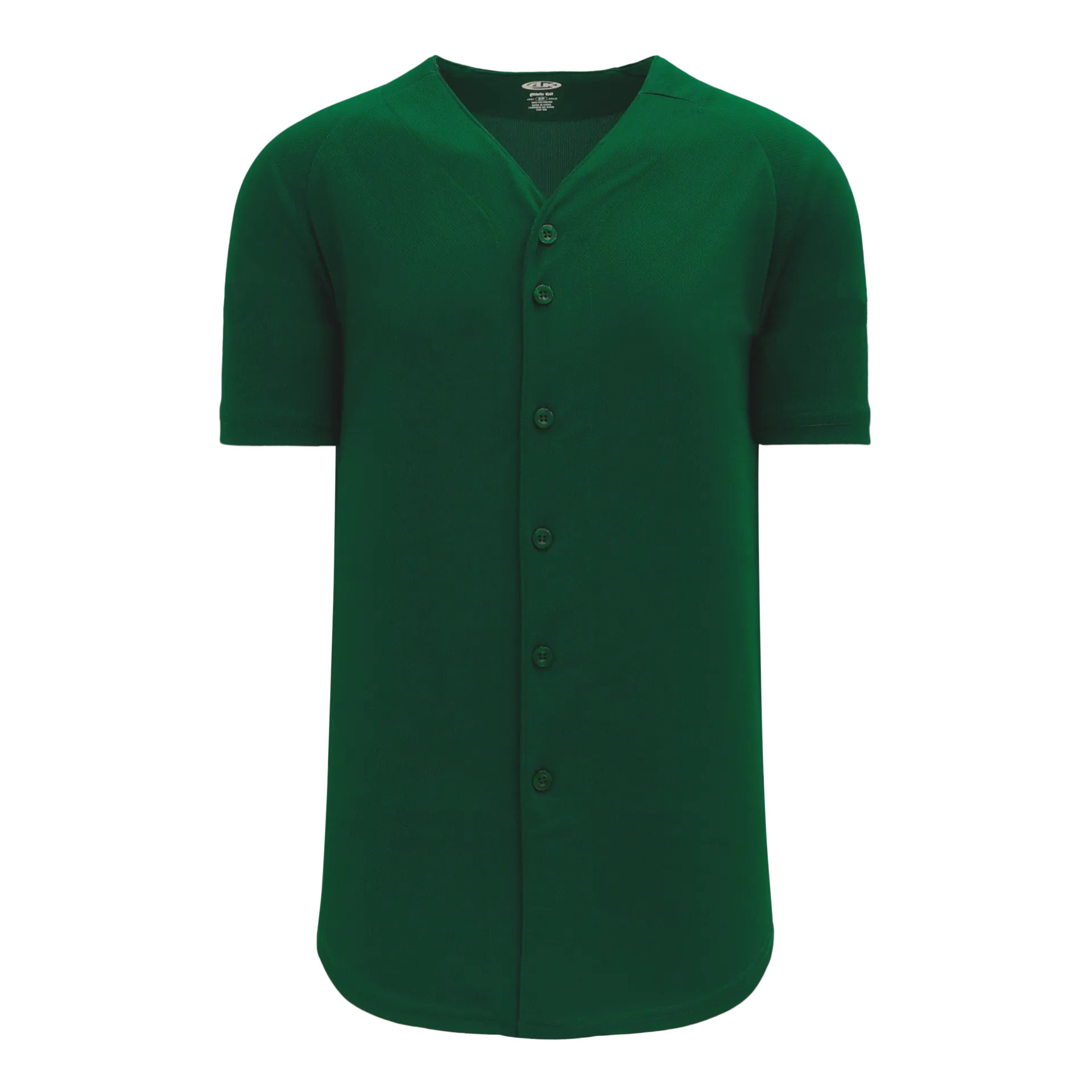 Athletic Knit (AK) BA5200M-029 Mens Dark Green Full Button Baseball Jersey