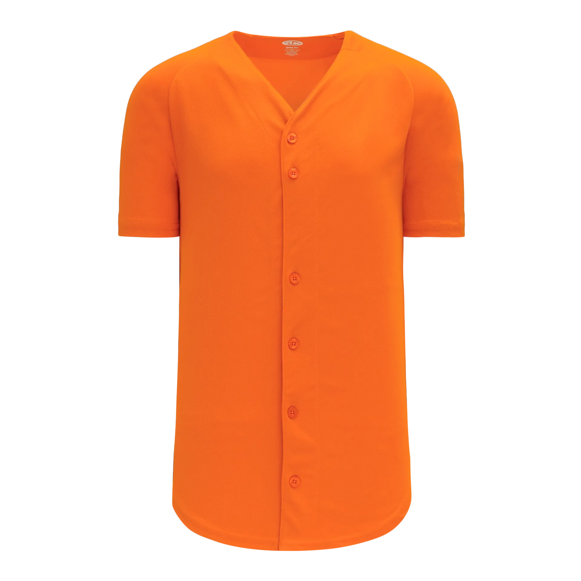 Athletic Knit (AK) BA5200M-064 Mens Orange Full Button Baseball Jersey