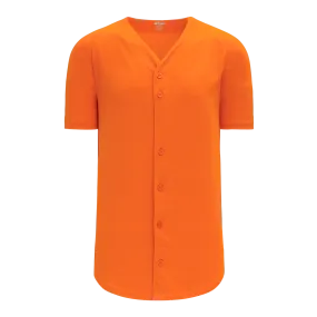 Athletic Knit (AK) BA5200M-064 Mens Orange Full Button Baseball Jersey