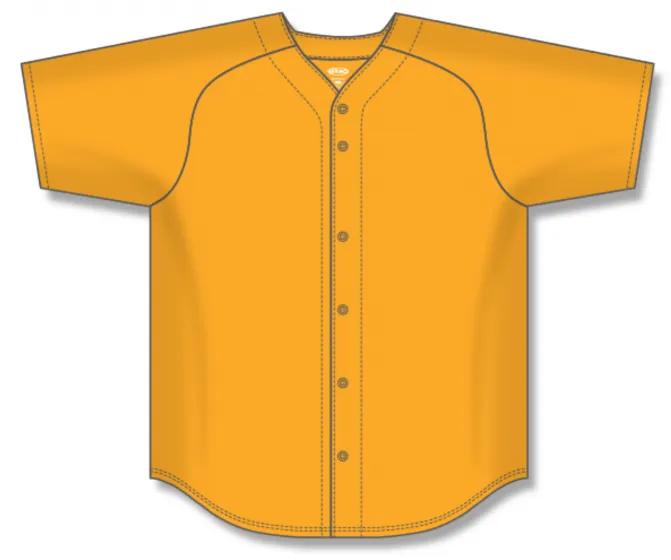 Athletic Knit (AK) BA5200Y-006 Youth Gold Full Button Baseball Jersey