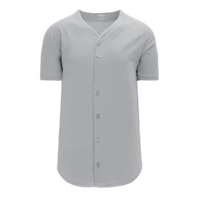 Athletic Knit (AK) BA5200Y-012 Youth Grey Full Button Baseball Jersey