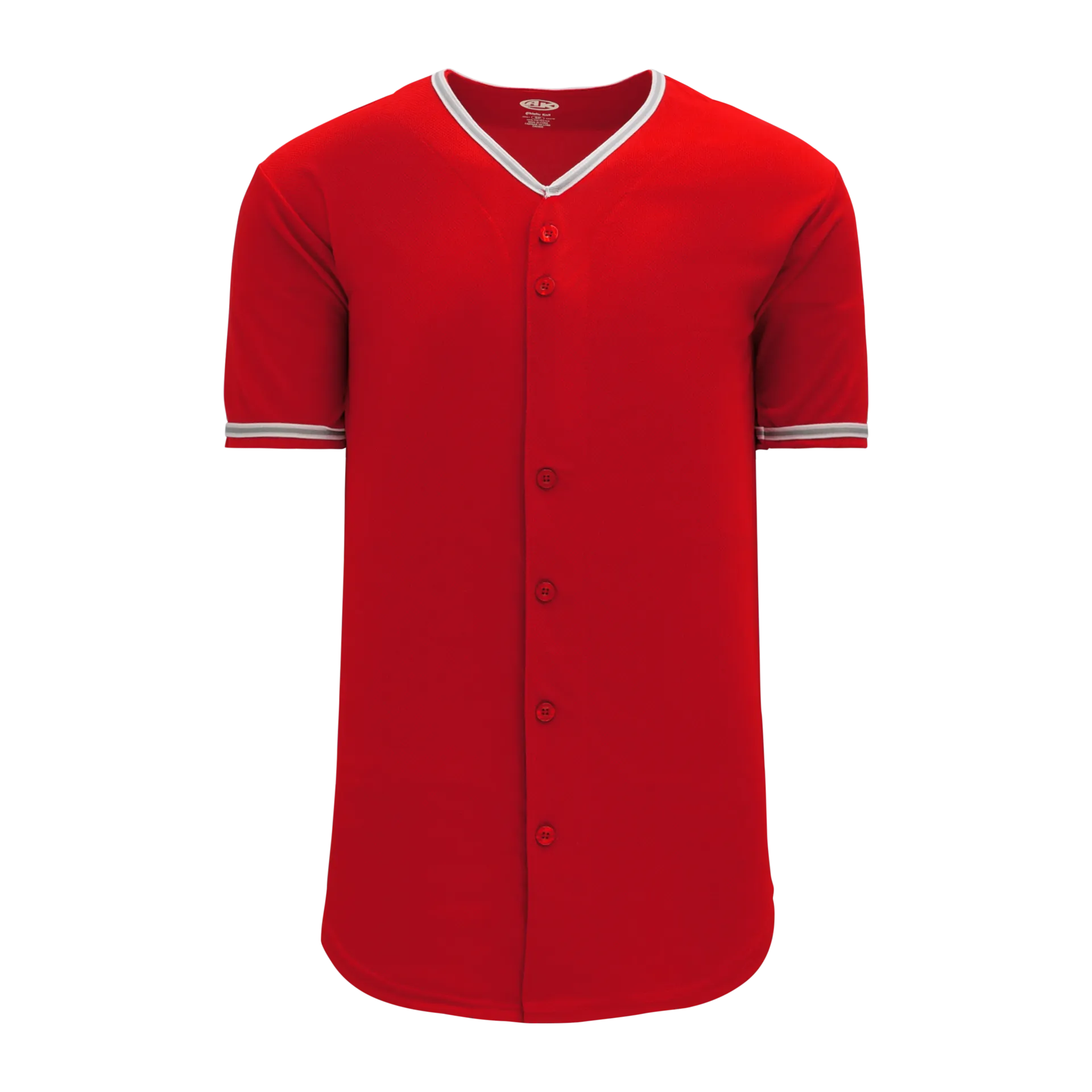Athletic Knit (AK) BA5500A-ANA587 Anaheim Angels Red Adult Full Button Baseball Jersey