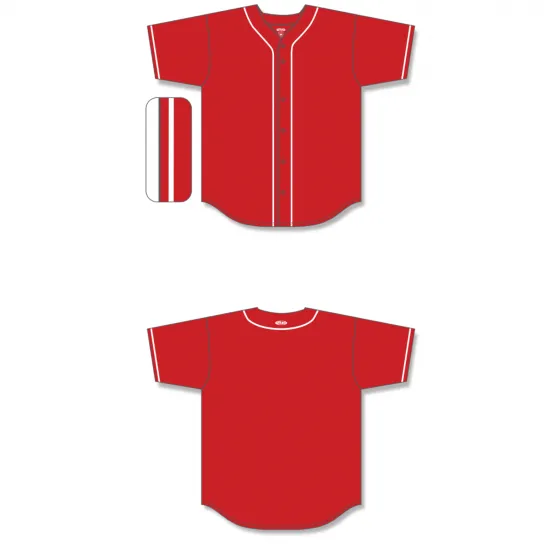 Athletic Knit (AK) BA5500A-CIN698 Cincinnati Reds Adult Full Button Baseball Jersey