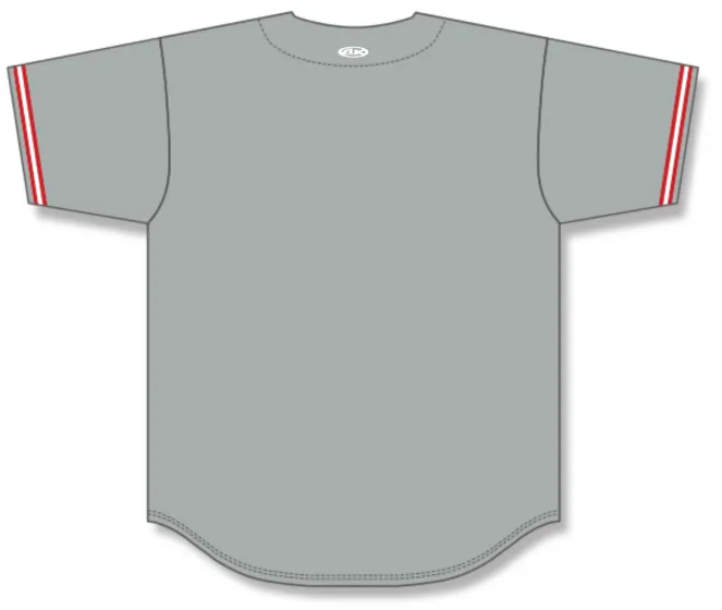 Athletic Knit (AK) BA5500A-CIN699 Cincinnati Reds Grey Adult Full Button Baseball Jersey