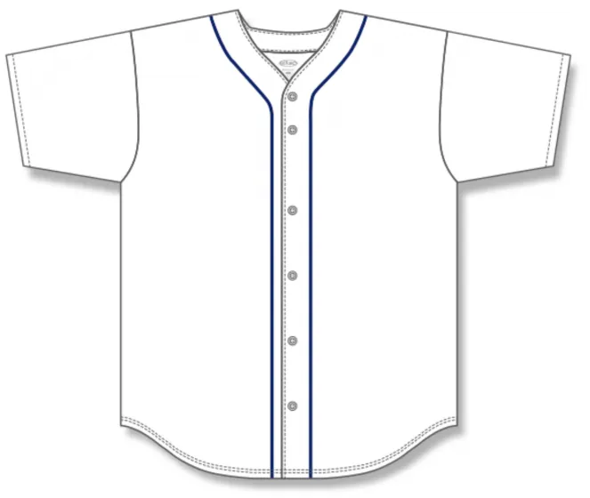Athletic Knit (AK) BA5500A-DET574 Detroit Tigers White Adult Full Button Baseball Jersey