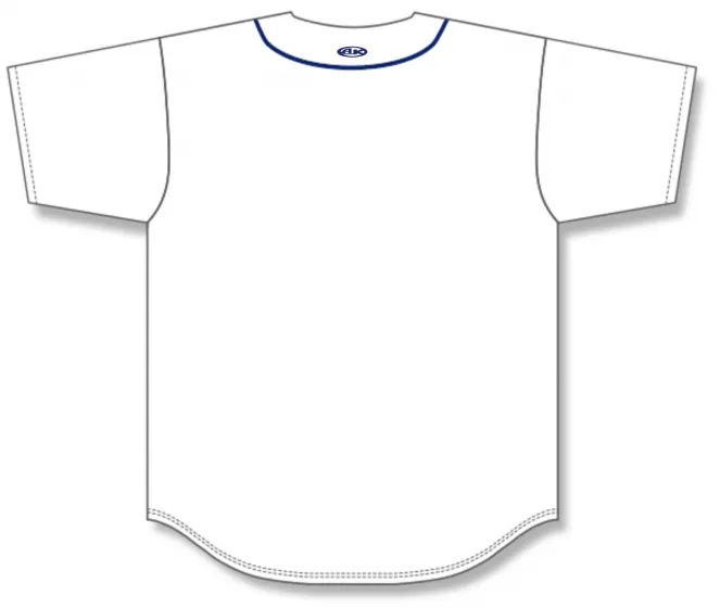 Athletic Knit (AK) BA5500A-DET574 Detroit Tigers White Adult Full Button Baseball Jersey