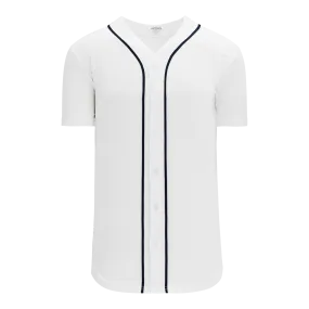 Athletic Knit (AK) BA5500A-DET574 Detroit Tigers White Adult Full Button Baseball Jersey