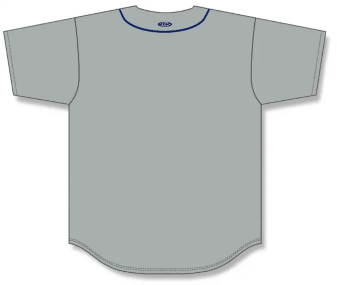 Athletic Knit (AK) BA5500A-DET575 Detroit Tigers Grey Adult Full Button Baseball Jersey