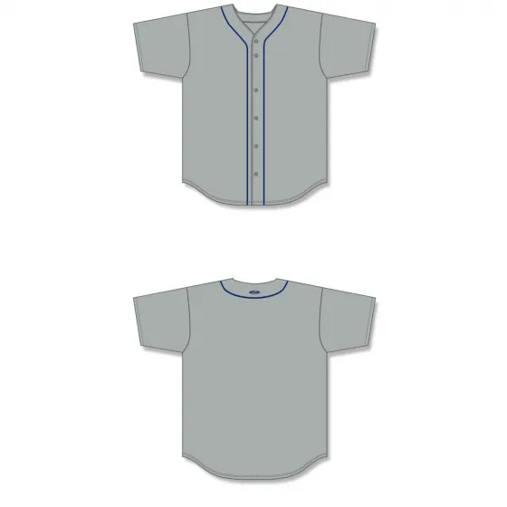 Athletic Knit (AK) BA5500A-DET575 Detroit Tigers Grey Adult Full Button Baseball Jersey