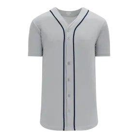 Athletic Knit (AK) BA5500A-DET575 Detroit Tigers Grey Adult Full Button Baseball Jersey