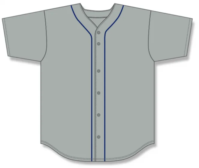 Athletic Knit (AK) BA5500A-DET575 Detroit Tigers Grey Adult Full Button Baseball Jersey