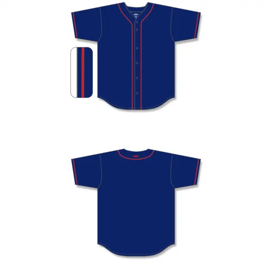 Athletic Knit (AK) BA5500A-MIN697 Minnesota Twins Navy Adult Full Button Baseball Jersey