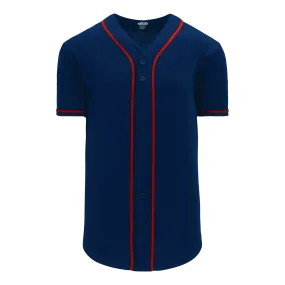 Athletic Knit (AK) BA5500A-MIN697 Minnesota Twins Navy Adult Full Button Baseball Jersey