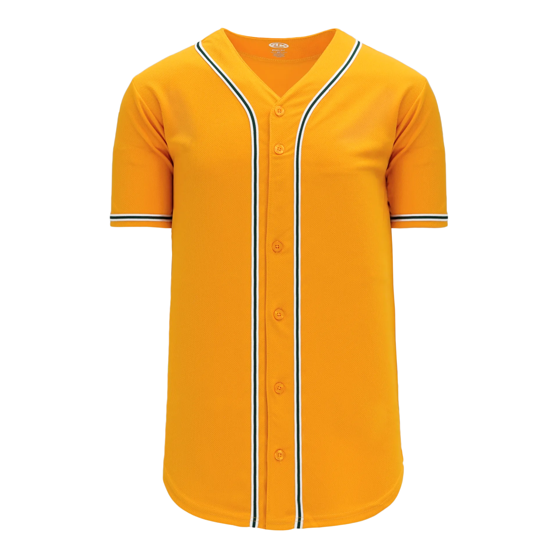 Athletic Knit (AK) BA5500A-OAK593 Oakland A's Gold Adult Full Button Baseball Jersey