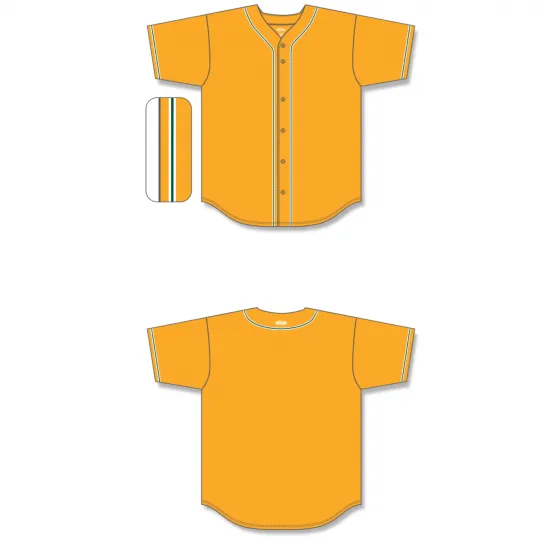 Athletic Knit (AK) BA5500A-OAK593 Oakland A's Gold Adult Full Button Baseball Jersey