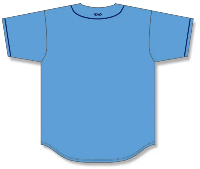 Athletic Knit (AK) BA5500A-TB694 Tampa Bay Rays Sky Blue Adult Full Button Baseball Jersey