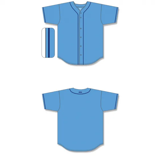 Athletic Knit (AK) BA5500A-TB694 Tampa Bay Rays Sky Blue Adult Full Button Baseball Jersey