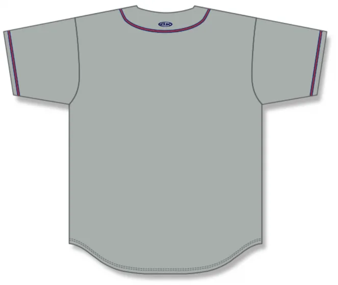 Athletic Knit (AK) BA5500Y-ATL599 Atlanta Braves Youth Grey Full Button Baseball Jersey