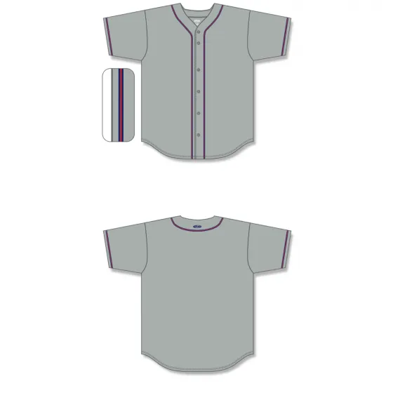 Athletic Knit (AK) BA5500Y-ATL599 Atlanta Braves Youth Grey Full Button Baseball Jersey