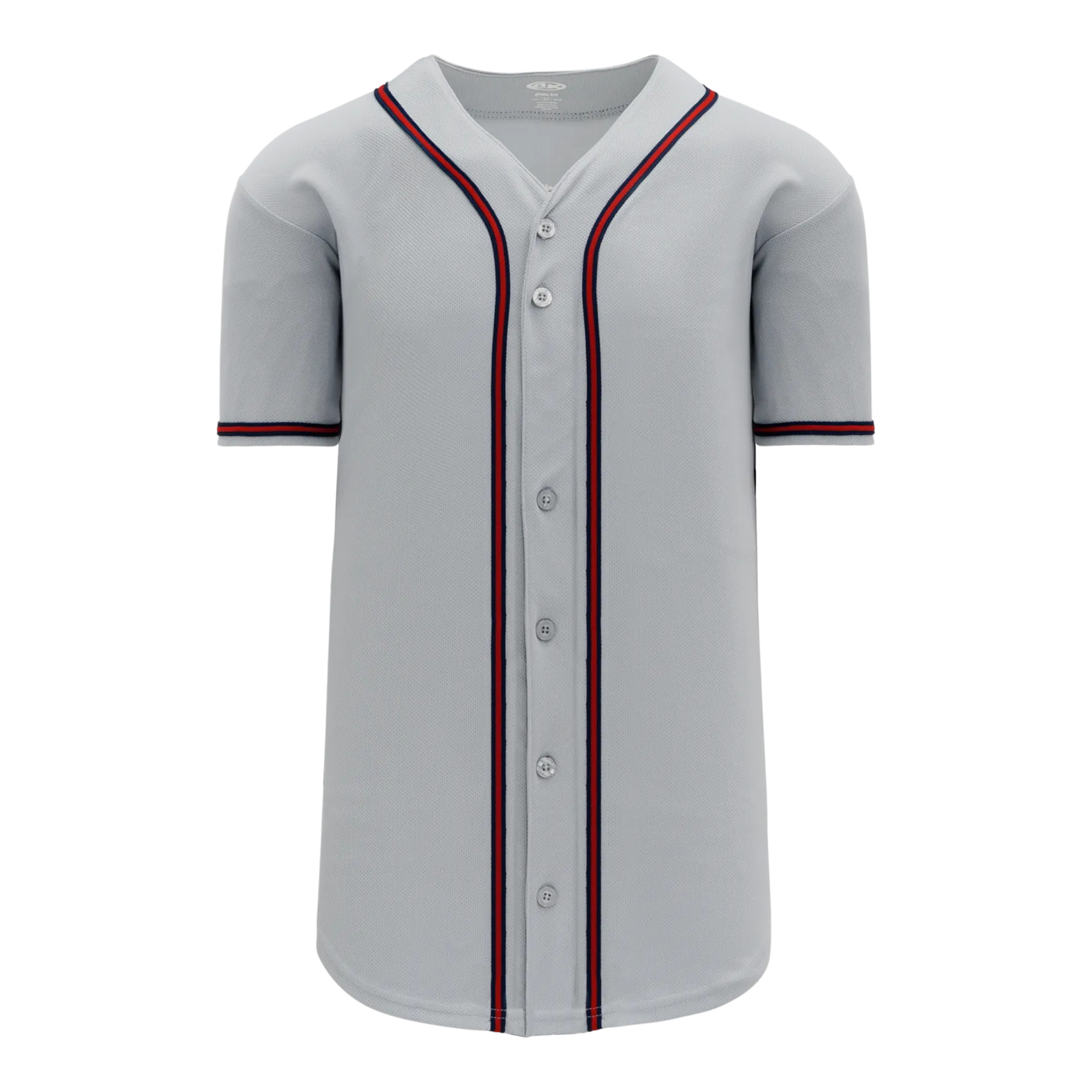Athletic Knit (AK) BA5500Y-ATL599 Atlanta Braves Youth Grey Full Button Baseball Jersey