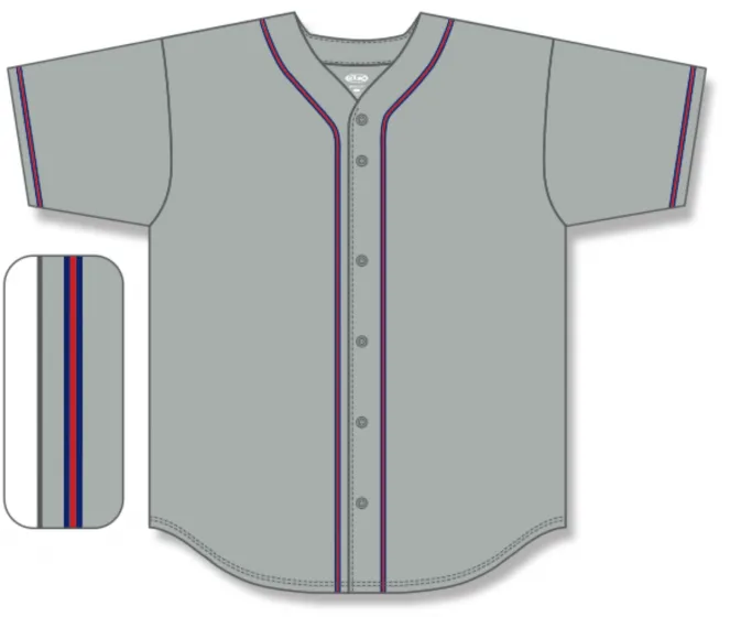 Athletic Knit (AK) BA5500Y-ATL599 Atlanta Braves Youth Grey Full Button Baseball Jersey