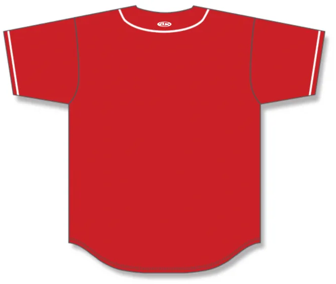 Athletic Knit (AK) BA5500Y-CIN698 Cincinnati Reds Youth Full Button Baseball Jersey