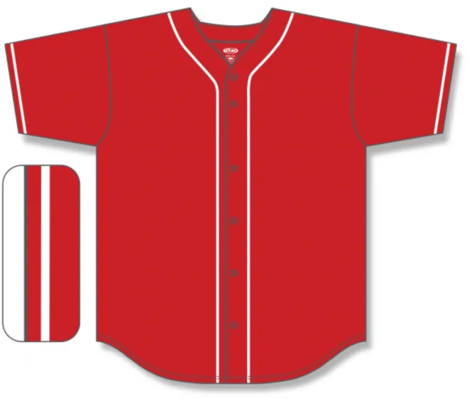 Athletic Knit (AK) BA5500Y-CIN698 Cincinnati Reds Youth Full Button Baseball Jersey