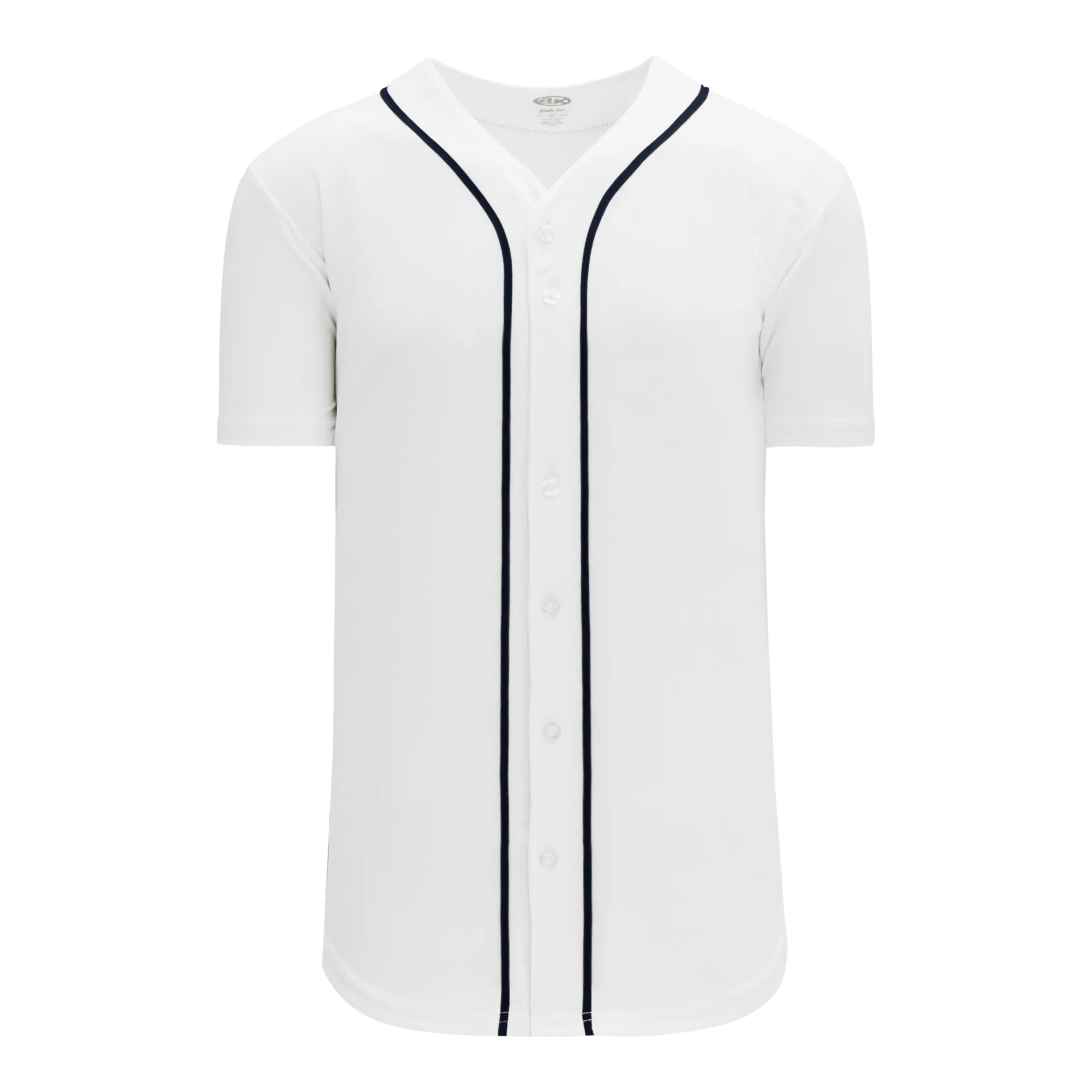 Athletic Knit (AK) BA5500Y-DET574 Detroit Tigers White Youth Full Button Baseball Jersey