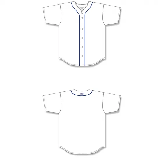 Athletic Knit (AK) BA5500Y-DET574 Detroit Tigers White Youth Full Button Baseball Jersey