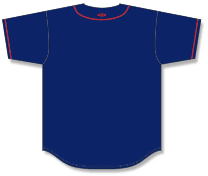 Athletic Knit (AK) BA5500Y-MIN697 Minnesota Twins Navy Youth Full Button Baseball Jersey