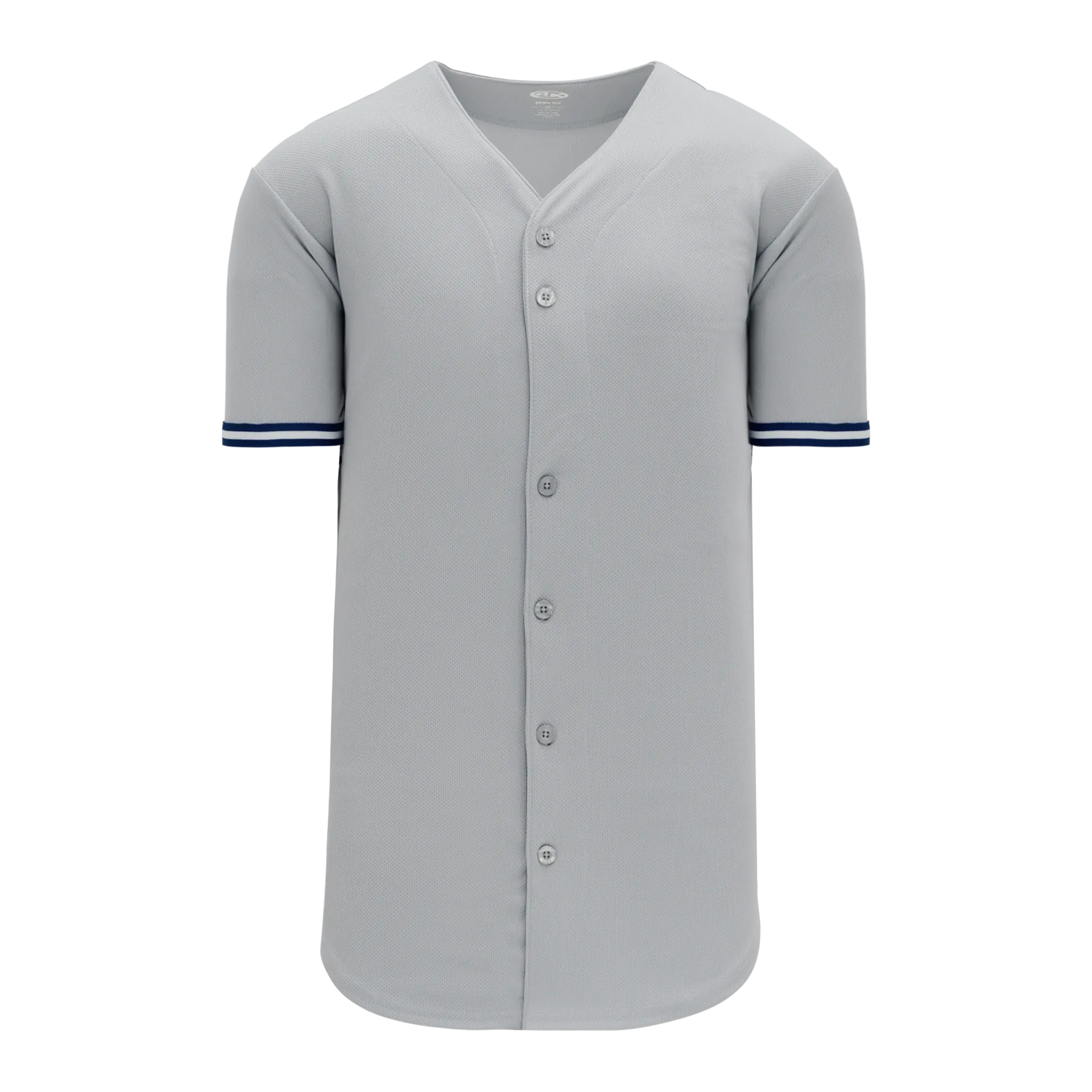 Athletic Knit (AK) BA5500Y-NYY573 New York Yankees Grey Full Button Baseball Jersey