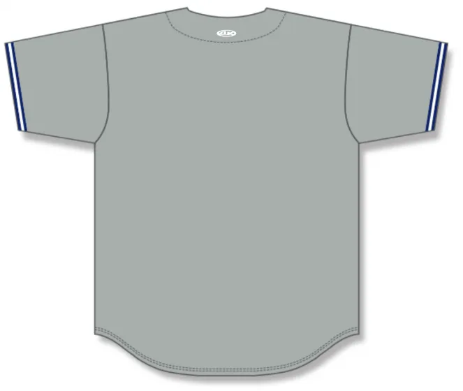 Athletic Knit (AK) BA5500Y-NYY573 New York Yankees Grey Full Button Baseball Jersey