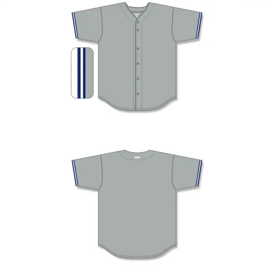 Athletic Knit (AK) BA5500Y-NYY573 New York Yankees Grey Full Button Baseball Jersey