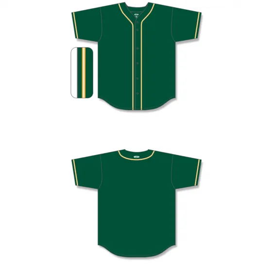 Athletic Knit (AK) BA5500Y-OAK592 Oakland A's Dark Green Youth Full Button Baseball Jersey