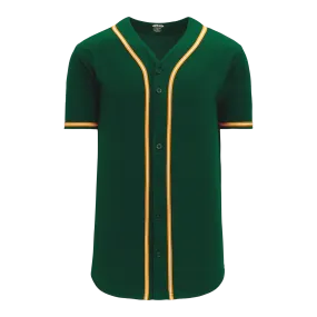Athletic Knit (AK) BA5500Y-OAK592 Oakland A's Dark Green Youth Full Button Baseball Jersey