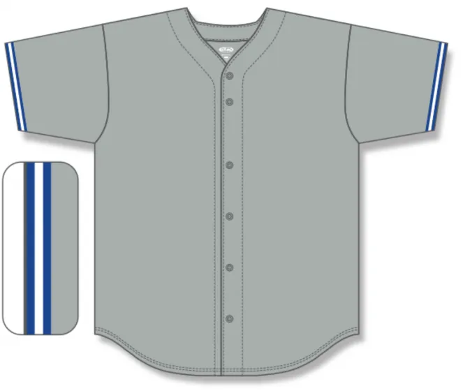 Athletic Knit (AK) BA5500Y-TOR572 Toronto Blue Jays Grey Youth Full Button Baseball Jersey